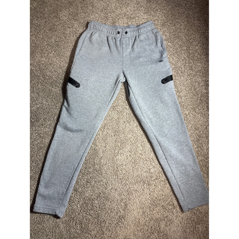 Legendary Whitetails Mens Grey Tech Fleece Joggers Tapered Cargo Sweatpants M
